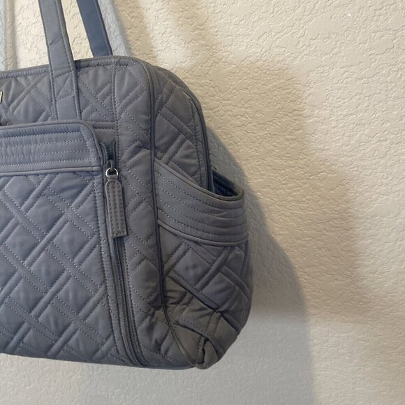 Vera Bradley Stroll Around Baby Work Travel Diaper Bag gray Quilted - Picture 5 of 12